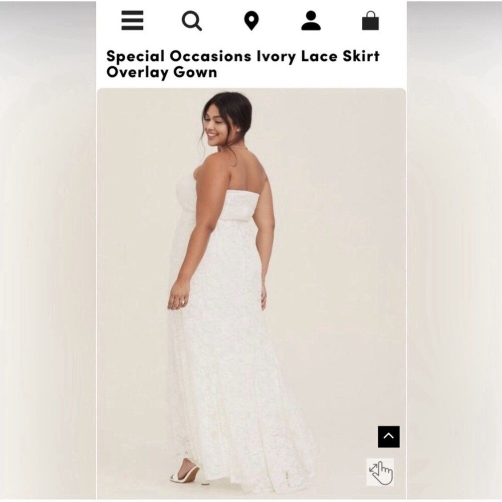 Torrid Special Occasion Women’s Ivory Floral Lace Strapless Gown Size 24 NWT